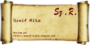 Szeif Rita névjegykártya