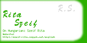 rita szeif business card